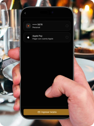 Pago desde el teléfono en mesa