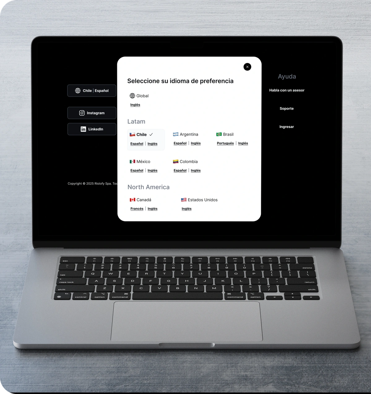 Multi-moneda y multi-idioma - Menú en diferentes idiomas